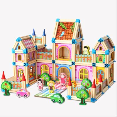 China Brain Game 268pcs City Racing Scenes Assembled ASTM Building Certification Preschool Wooden Geometry Blocks Kids Toys for sale