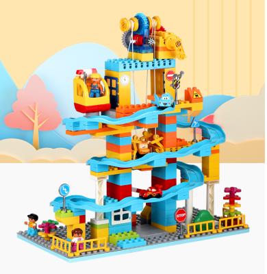 China DIY TOY Dream Castle technology kids science and educational slideway racetrack plastic building block toy for sale