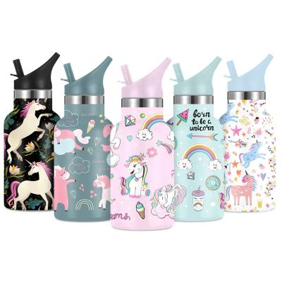 China Cute Unicorn Style Kids Stainless Steel Stocked Insulated Desktop Bpa Free Water Bottle With Custom Logo for sale