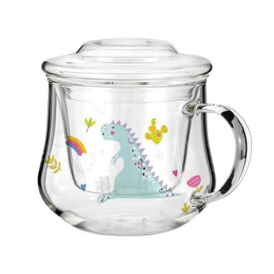 China Sustainable Customized High Borosilicate Pyrex Glass Mugs Glass Cup Tea Coffee Mug for sale