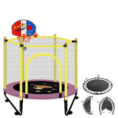 China With Protective Net Diameter 1.0m Jumping Folding Round Trampolines With Protective Net For Children for sale