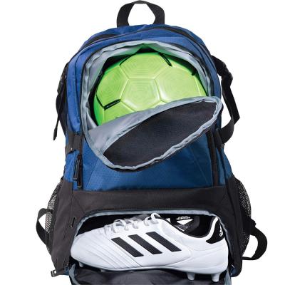 China Waterproof Custom Sports Soccer Ball Bag Basketball Football Backpack With Rack Compartment for sale