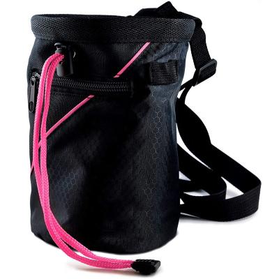 China Climbing Chalk Bag for Rock Climbing, Bouldering Chalk Bag Bucket with Quick-clip Belt and 2 Large Zippered Pockets for sale