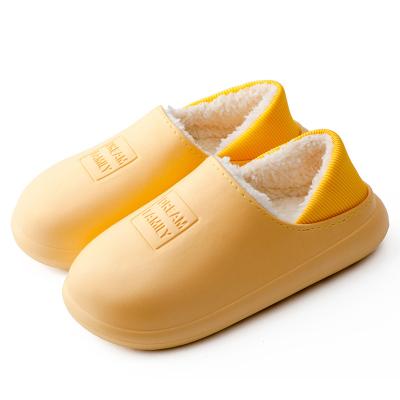 China 2021 Winter Color Slippers Pure Popular Women's Unisex Pure Unisex Men's Waterproof Fluffy Slipper EVA Sandals for sale