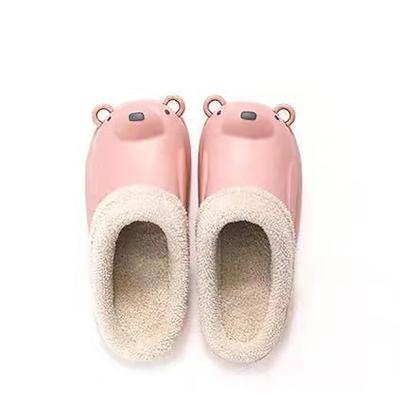 China Fashion Trend EVA Plush Indoor Cotton Non-Slip Plush Slippers Bear Winter Home Slippers Bear Men Women Fluffy Slippers for sale