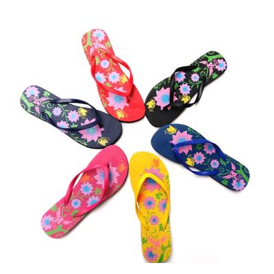 China Stylish fashion trend inventory summer illustration printing men and women Eva Flip Flops Flip-flops Slippers for sale