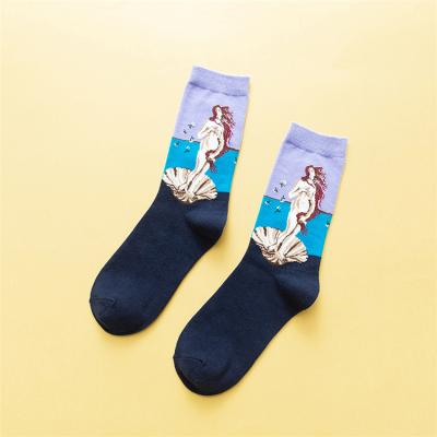 China QUICK DRY comfortable compression lugs classic artwork crew paint socks for all seasons for sale