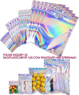 中国 Holographic Gripseal Resealable Bags Foil Pouch Ziplock Bags For Party Favor Food Storage 販売のため