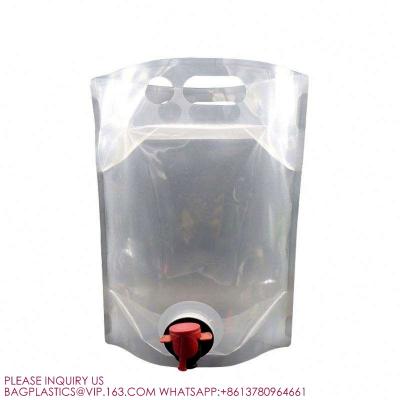 中国 Dispenser Bib Bag Laminated Aluminum New Products 2L 3L 5L Stand Up Pouch Spout Beverage 販売のため