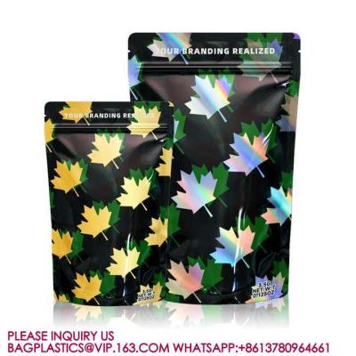 中国 Custom Design Mylar Stand Up Pouch Resealable Zip Lock Smell Proof Packaging Mylar Bags 販売のため