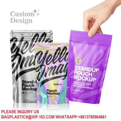 Китай Custom Logo Printing Aluminum Foil Ziplock Stand Up Pouch Matte Glossy Bags With Zipper продается