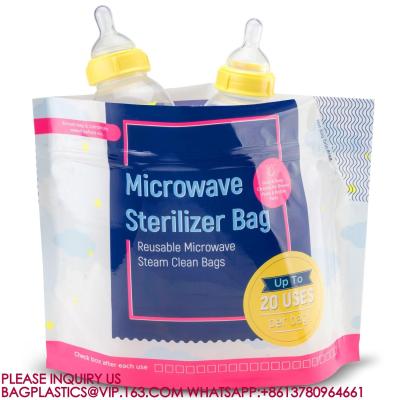 中国 MICROWAVE STERILIZER BAG Recyclable Travel Baby Bottle Cleaner Microwave Sterilizer Bag 販売のため