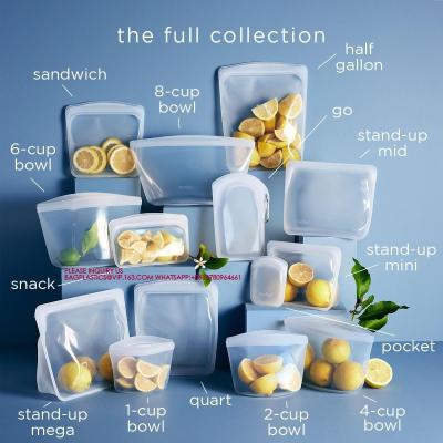 中国 Reusable Sandwich Snack Bags New Generation Stand Up Zip Container For Soup And Leftovers 販売のため