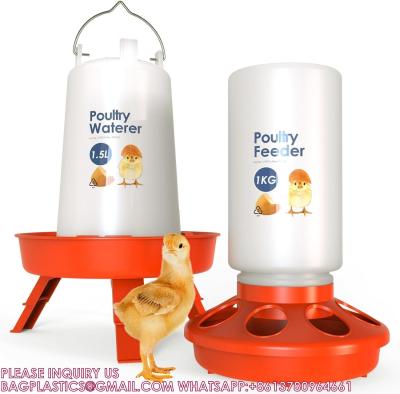 中国 Recyclable Sustainable Plastic Chick Feeder Waterer Kit Chicken Feeder and Waterer Set 販売のため