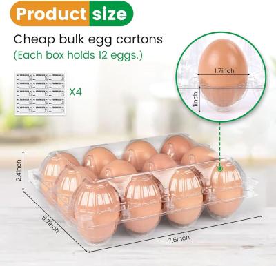 China Count Plastic Egg Cartons, With 60PCS Date Labels, Bulk Cheap Clear Reusable Egg Containers For Fresh Medium Eggs Storage, Suitable For Farms, Families, Markets Display for sale