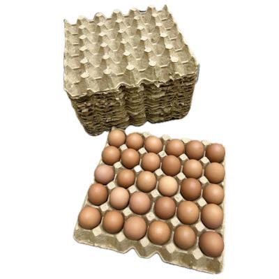China Pack Egg Cartons Crates Bulk 30 Cell Pulp Fiber Egg Flats Reusable Stackable Cardboard Tray For Home Storing Packing Roach Colony Soundproofing for sale