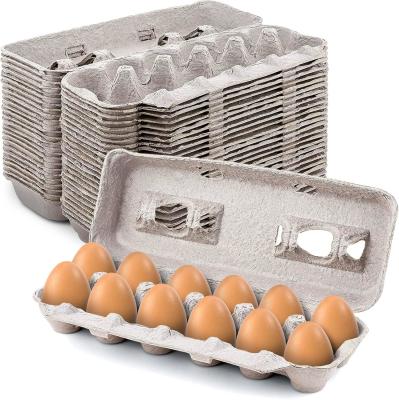 China Biodegradable Paper Pulp Egg Carton Recyclable Pulp Fiber Chicken Egg Tray Cover Packaging Box Large Blank Egg Cartons, Bulk Pack for Large Eggs, Custom Branding, Safe & Secure Egg Storage for sale