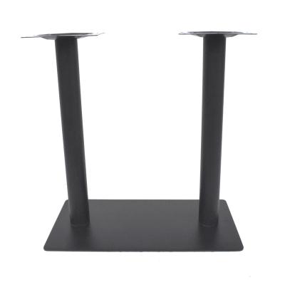 China Wholesale Rectangular Easy Installation Pedestal Leg Double Wrought Iron Dining Table Base for sale