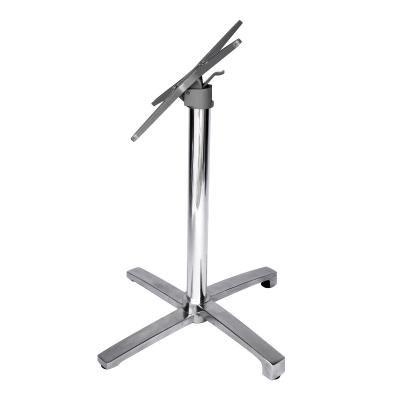 China Easy Installation Industrial Bar Table Folding Telescopic Pedestal Polished Aluminum Alloy Table Base for sale