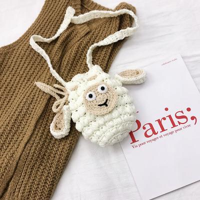 China Anti-Static Sheep Wool Small Bag Winter Messenger Bag DIY Handwoven Bag for sale