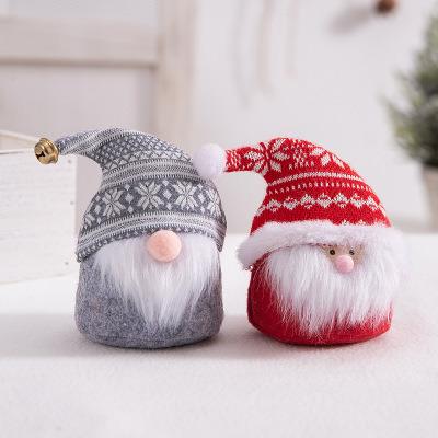 China 2020 Christmas Gift Santa Claus Standing Doll White Beard Decoration Face Doll Decoration for sale