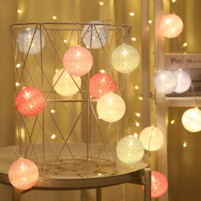 China Soft Toy LED Colored Lights Cotton String Ball Star Lights String USB Battery for sale