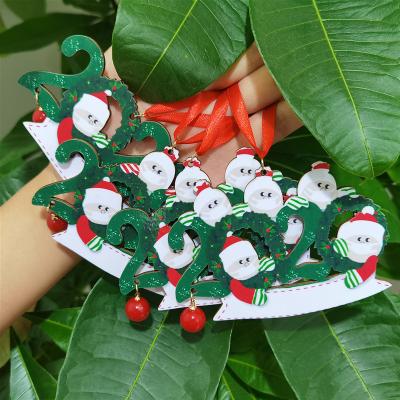 China Toy Christmas Family Wooden Pendant DIY Sweet Name Wishes Resin Pendant for sale