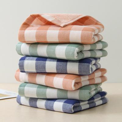 China Antimicrobial pure cotton checked towel for sale