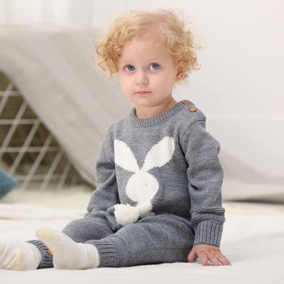 China Autumn And Winter Multi-color Eco-friendly Cute Bunny Baby Jumpsuit Children Knitted Romper for sale