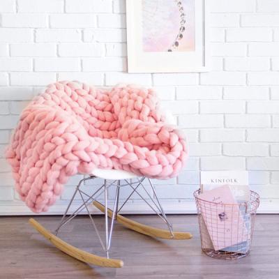 China Giant Merino Chunky Blanket Anti-pilling Knit Blanket For Sale for sale