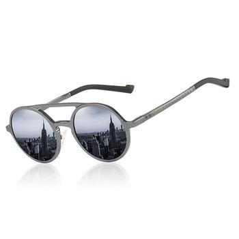 China 2022 Fashion Sunglasses Man Trendy Polarized Circle Frame Aluminum Magnesium Driving Sunglasses UV400 for sale