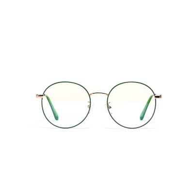 China 2022 New Slim High Quality Round Metal Anti Blue Lens Frame for sale