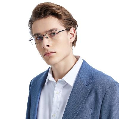 China 2022 METAL Shape Pure Titanium Prescpriton Optical Glasses Men Glasses Suit Reading Glasses Frame Brand Designer for sale