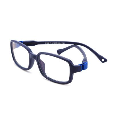 China 2021 Square Fashion Kids Teenager Rubber Soft Blue Anti Lense Optical Frame for sale