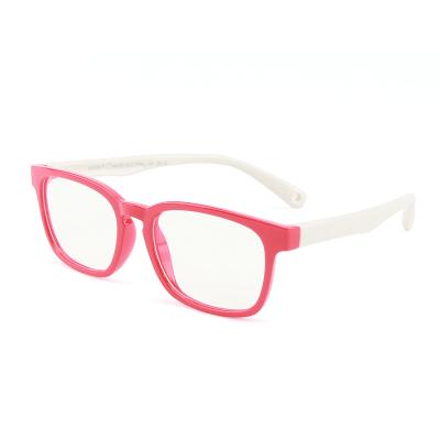 China 2021 Square Fashion Design Kids Teenager Anti Glass Rubber Soft Blue Frame for sale