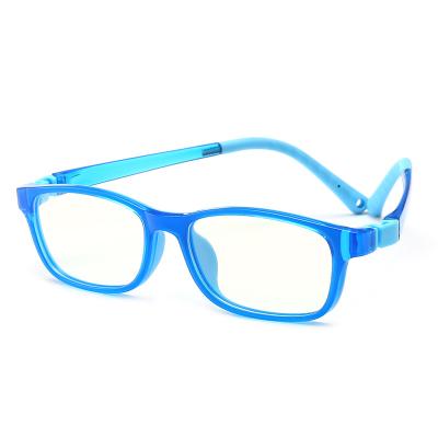 China Teenager Children Anti Square Rubber Soft Blue Lense Frame Square Eyewear for sale