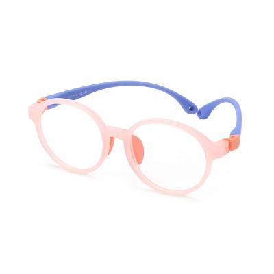 China Eyewear 2021 square silicone glass kids anti lense frame rubber soft blue eyewear for sale