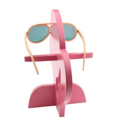 China COES Head Shaped Unique Design Removable Glasses Show To Stretch Wood Handmade Environmental Sunglasses Stands Up Displays FW6011 for sale