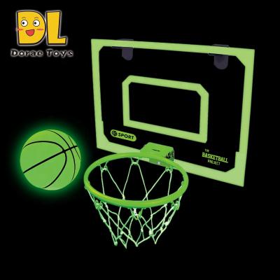 China Metal Mini Indoor Basketball Hoop Glow in Dark Toy Basketball Hoop For Boys Girls Customize Logo Color Packing for sale