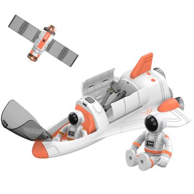 China Educational DIY Toys Space Shuttle Toy with Astronaut Figure Lights Up with Light Smoke and Blast Off Sound Effects Fun Space Toys for Kids for sale