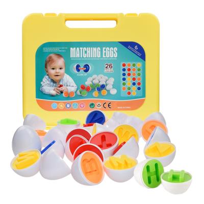 China Plastic Letters Matching Eggs 26PCS ABC Alphabet Color Sorter Recoginition Puzzle Capital Fine Motor Skill Educational Study Toy for sale