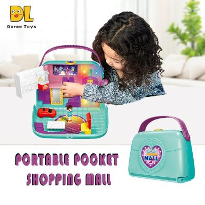 China Princess Doll Room Shopping Mall Bag Play Set DIY TOY Mini Pretend Play Music Portable mini for sale