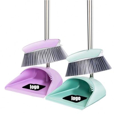 China Factory Wholesale Durable Easy To Clean Upright Long Handled Dustpan And Broom Kit for sale