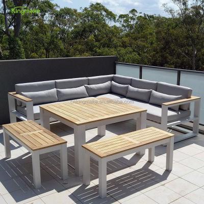 China Modern Foshan Furniture Wholesale Outdoor Sectional Sectional Sofa Set Aluminum Patio Sets Garden Set Aluminum With Waterproof Cushion for sale