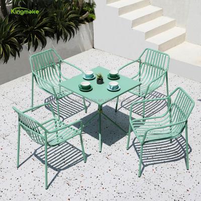 China Modern Stylish Design 5 Pcs Patio Used Round Bistro Table Terrace Furniture Aluminum Balcony Chair Set Outdoor Vintage Furniture for sale