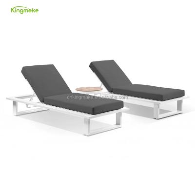 China Bali Contemporary Durable Beach Quality Simple White Color Sun Bed Pool Chairs Height Adjustable Sun Couches With Cushions for sale