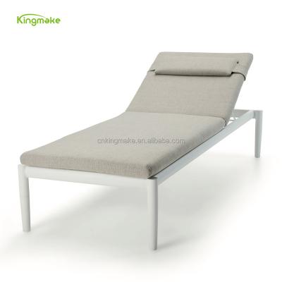 China Tesilin Contemporary White Quick Dry Outdoor Stackable Folding Bed Furniture Manufacturer Foshan Sun Aluminum Sofas For Pool Side for sale