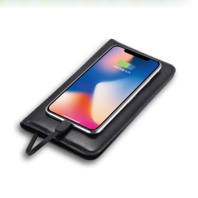 China Wireless Charging Wallet Cards QI Charger 6800mah Wireless Power Bank 2 Element Cables Powerbank for sale