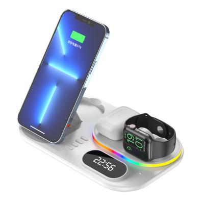 China New Design 6-in-1 RGB Wireless Charging Dock 6-in-1 Multicolor Light 30W Wireless Charging Dock for Phone, Watch, Earbuds for sale