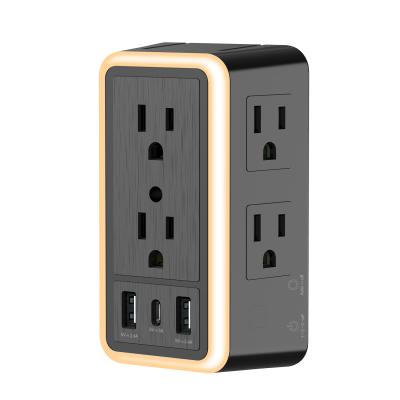 China Residential / Multipurpose Power Strip Tower 6 Outlet Wall Electrical Outlet USB Power Cube for sale